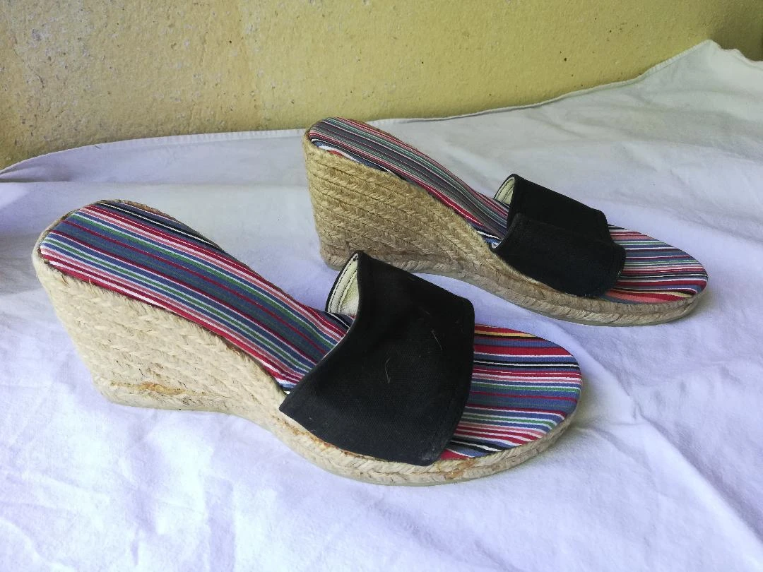 Zwarte espadrilles muiltjes met hoge hakken en wighak maat 38 - nieuw – photo 12